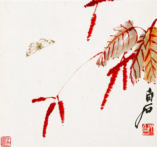紅蓼彩蝶圖