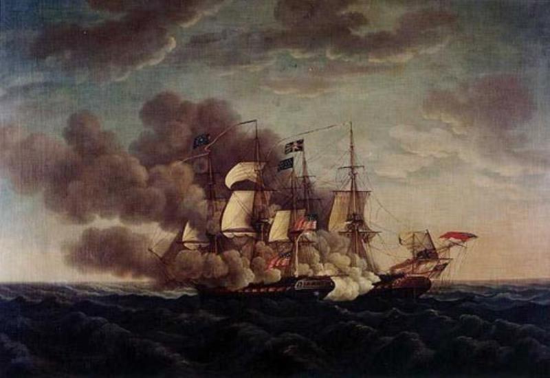 美國巡航艦憲法號(hào)俘獲英國巡航艦爪哇號(hào)