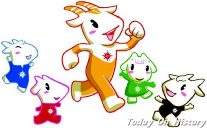 第16屆亞運(yùn)會(huì)吉祥物樂(lè)羊羊在廣州揭曉