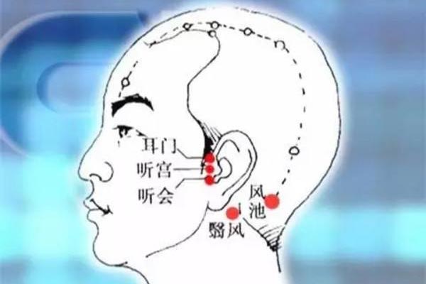 人體穴位圖 耳門穴、聽宮穴、聽會穴